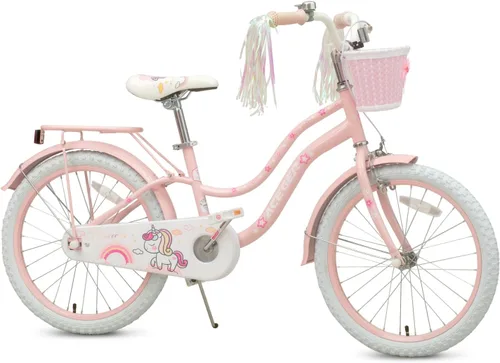 Miniatura 9 de Bixike Bicicleta estilo princesa para niñas con canasta para niños y niñas pequeñas de 2 a 13 años, bicicleta de 12, 14, 16, 18 pulgadas para niños