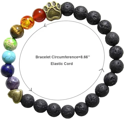 Miniatura 6 de Pulsera de cuentas de lava con diseño de puente arcoíris para mascotas, regalo conmemorativo para perros y gatos, lino