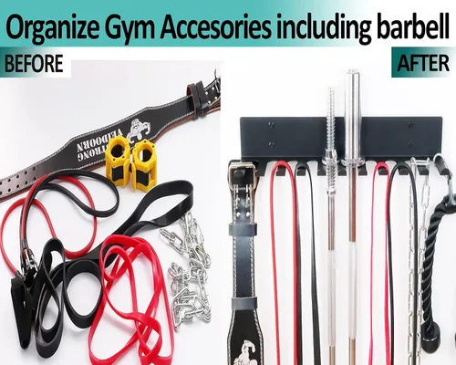 Miniatura 3 de Estante de Almacenamiento para Gimnasio en Casa, Estante para Barras Extra Largo de 23 Pies, Organizador de Cuarto de Pesas de 11 Puntas, Estante