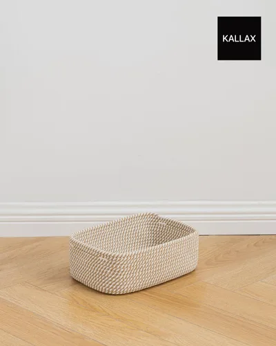 Miniatura 9 de Cesta tejida pequeña, 12 x 8 x 4.5 pulgadas, cesta de almacenamiento para organizar, bonita canasta de cuerda pequeña, para armario, cubos de Marrón