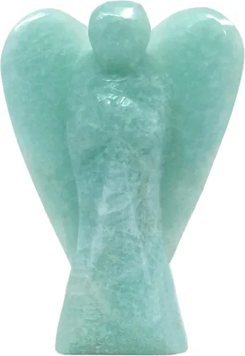 Figura de ángel guardián de amazonita de 2 pulgadas, piedra natural tallada a mano, excelente para aliviar el estrés, la esperanza y la manifestación