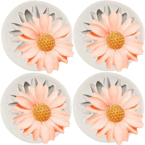 Miniatura 4 de Moldes de silicona de girasol, molde de fondant de flores de crisantemo para decoración de pasteles, decoración de cupcakes, caramelo de chocolate