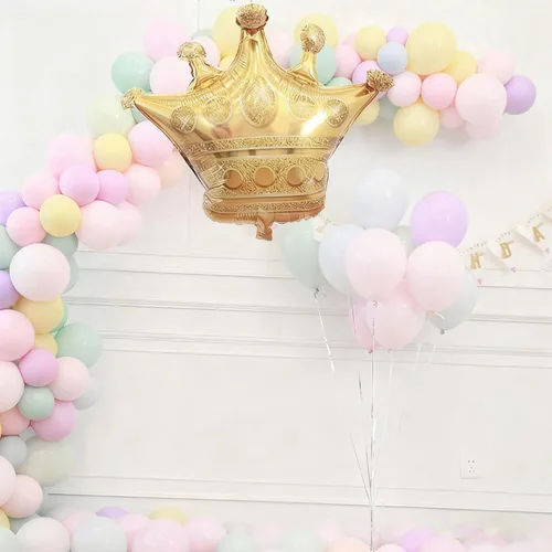 Miniatura 9 de 14 globos de corona de papel de aluminio dorado para cumpleaños, bodas, fiestas, baby shower, decoraciones 4 gigantes y 10 miniaturas