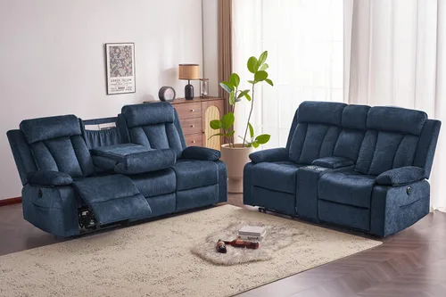 Miniatura 11 de Sofá reclinable de terciopelo, sofá biplaza reclinable doble con calor y masaje, sofá reclinable de pared con USB y tipo C, sofá reclinable