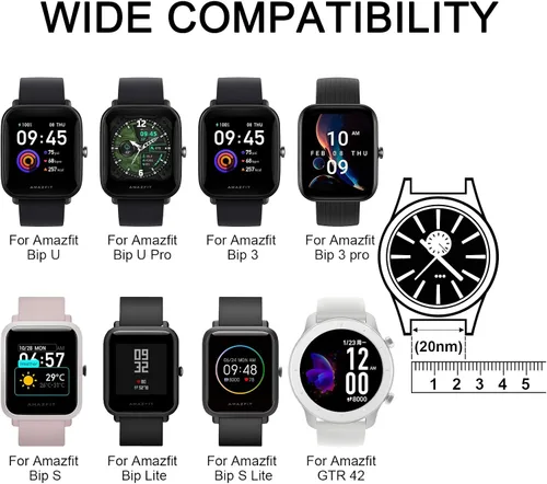 Miniatura 4 de Amzpas Bandas de metal para Amazfit Bip U Pro/Bip U/Bip 3 Pro/Bip 3/Bip S / Bip S Lite/Bip Lite, correa de repuesto ajustable de acero inoxidable