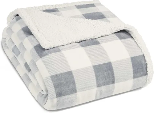 Miniatura 13 de Eddie Bauer - Manta de tamaño twin, manta de cama de felpa ultrasuave con reverso de borrego sintético, ropa de cama de gran tamaño para sofá o cama
