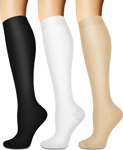 Calcetines de compresión para mujeres y hombres circulación (3 pares) son el mejor apoyo para correr, atletismo, ciclismo, senderismo 04