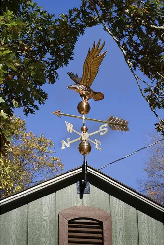 Miniatura 7 de Good Directions Veleta de águila de cobre pulido, acento decorativo en la azotea para graneros, hogares, cobertizos y cúpulas, duradero y hecho a