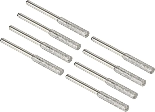PATIKIL Afilador de motosierra de diamante de 5/32 pulgadas, paquete de 8 herramientas de afilado para pulir piedra de afilar, plata