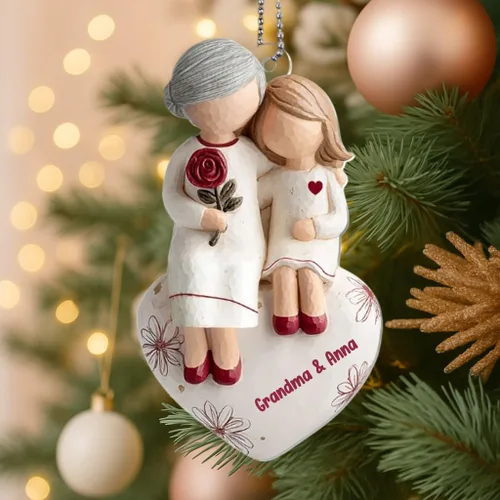 Miniatura 14 de Abuela y Nieto Moon Loves - Adornos Acrílicos Personalizados de 1 Capa - Te Amo Hasta la Luna y de Vuelta - Adorno Adornos Navideños 2025