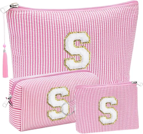 Miniatura 22 de Regalos Iniciales Bolsitas de Cosméticos de Viaje Juegos para Cartera, 3pcs Bolsitas Stoney Clover Dupes Bolsa de Maquillaje, Juego de Bolsas