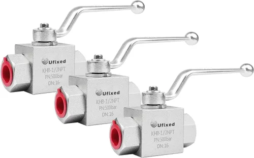 Miniatura 12 de 1/4" válvula de bola hidráulica de alta presión - 7250 Psi, 1/4" NPT DN10 válvula de bola con la manija