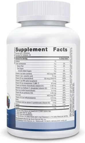 Miniatura 2 de Nordic Naturals Gomitas Multivitamínicas para Mujeres, Mezcla de Bayas - 60 Gomitas - Apoyo para Piel Saludable, Cabello, Huesos, Energía e