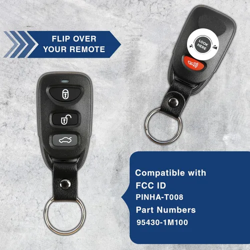 Miniatura 5 de KeylessOption Llavero con correa para auto, control remoto para entrada sin llave, para Kia Forte PINHA-T008