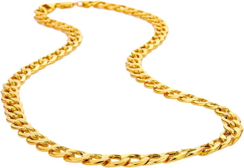 Miniatura 16 de 14k REAL Yellow/Two Tone Gold Bevelled Hollow 11mm, 9mm, 6.5mm, 5mm, 4.5mm, 3.5mm, 2.5mm, 2mm Cuban Curb Chain Necklace/Bracelet with Lobster Claw