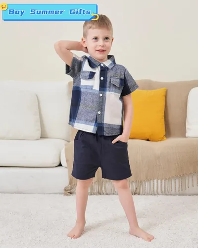 Miniatura 43 de Conjunto de ropa de verano para bebé y niño, camiseta de manga corta de algodón, pantalones cortos de dinosaurios, conjunto de ropa para niño