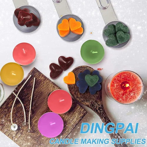 Miniatura 6 de DINGPAI Kit de fabricación de velas de soya, juego completo para hacer velas de soya, incluye olla para derretir cera, mechas, adhesivos para Kit