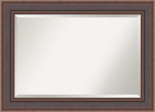 Miniatura 62 de Amanti Art - Espejo con marco para el tocador o para montar en la pared del baño, medidas en pulgadas Grano de café marrón
