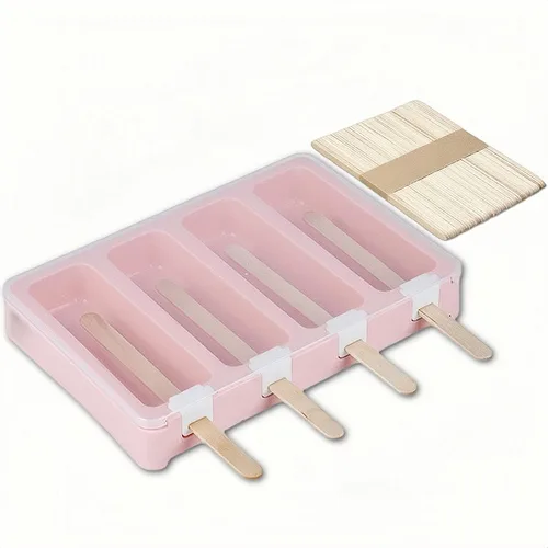 Miniatura 9 de Juego de 4 moldes para hacer paletas de helados, moldes para hacer helados, accesorios de cocina, fácil liberación, leche materna, reutilizable, sin