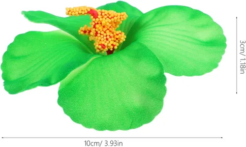 Miniatura 2 de HOMSFOU 10 piezas de flores tropicales de hibisco sintético, decoraciones florales hawaianas para interiores y exteriores, suministros de fiesta