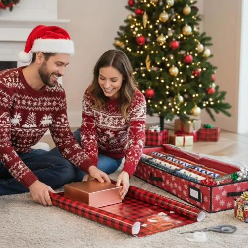 Miniatura 2 de HOLDN' STORAGE Contenedor de Almacenamiento Premium para Papel de Regalo - Duradero 600D Resistente a Desgarros, Cabe 27 Rollos de Papel de Regalo