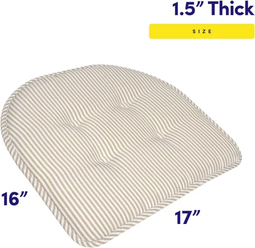 Miniatura 2 de Sweet Home Collection - Cojín de espuma viscoelástica para silla, con capitoné, parte trasera de goma antideslizante, en forma de U, de 17 x 16 Gris