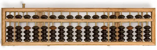 Miniatura 6 de ábaco de madera de estilo retro, calculadora de Soroban con botón de reajuste, 13.75 pulgadas, 17 columnas.