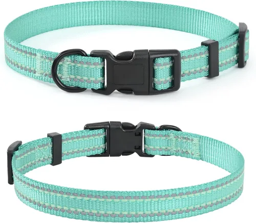 Miniatura 13 de Mile High Life Collar para perro Collares reflectantes de nailon para perros Collares ligeros para cachorros Collares rosados para perros 3