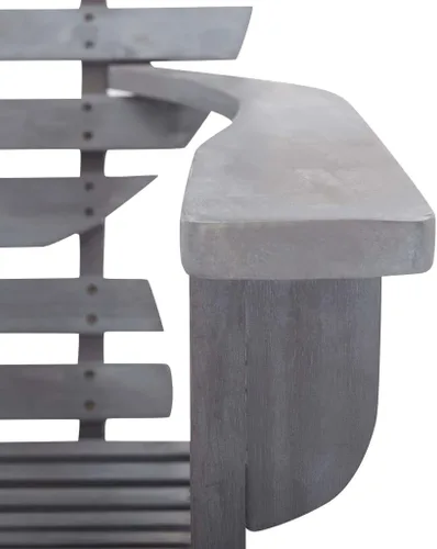 Miniatura 7 de Silla Adirondack de madera de acacia maciza, gris, 27.2 pulgadas de ancho x 35.0 pulgadas de alto, acabado desgastado, para asientos al aire libre
