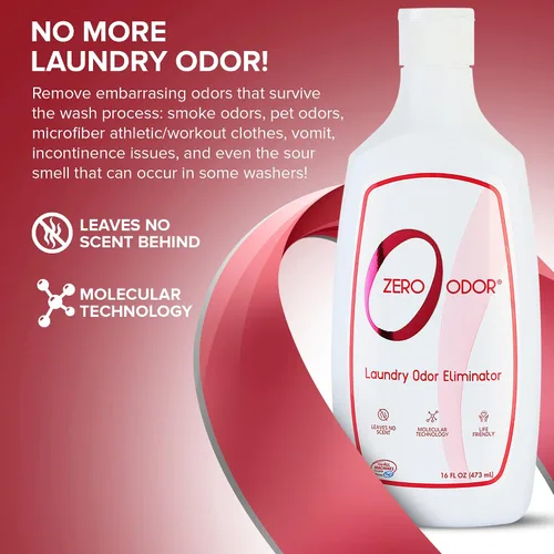 Miniatura 3 de Zero Odor – Eliminador de olores para lavandería – Elimina permanentemente el olor de la ropa – Tecnología molecular patentada. Ideal para ropa