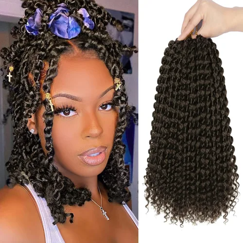 Miniatura 39 de Cabello Passion Twist de 30 pulgadas, cabello rubio de ondas de agua con ganchillo para mujeres, cabello rubio Passion Twist de ganchillo largo 27#