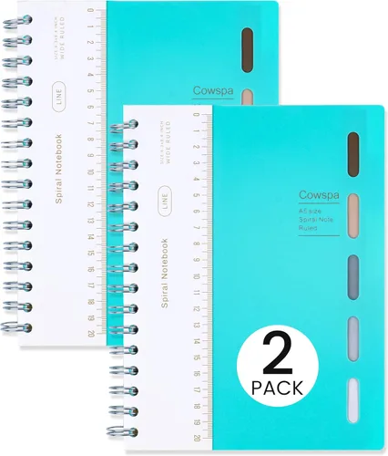 Miniatura 14 de Yoment Cuaderno de espiral de 5 materias encuadernado en espiral con rayas anchas de 7 x 8.5 pulgadas, cuaderno de espiral de tapa dura