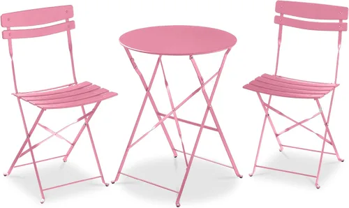 Miniatura 13 de Best Choice Products Juego de 3 piezas de bistró, diseño plegable que ahorra espacio, acero sólido, juego de muebles de patio al aire libre con 2