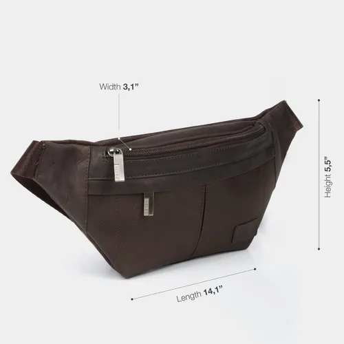 Miniatura 4 de VELEZ Riñonera de viaje Bolsa de cadera para hombre Riñonera de moda Bolso trasero con cinturón ajustable Marrón