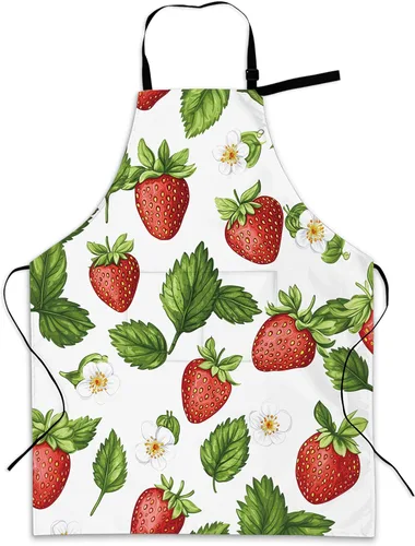 Miniatura 9 de Delantal de cocina con bolsillo, cuello ajustable impermeable y lazos largos, delantal de cocina para hornear, jardinería, pintura para mujer Retro