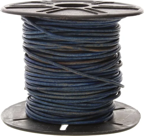 Miniatura 65 de The Beadsmith Cordón de cuero – Negro – Bobina de 0.039 in – 5 yardas/14.8 ft – Tanga de cuero indio ideal para trenzar, cuentas, collares, cordones