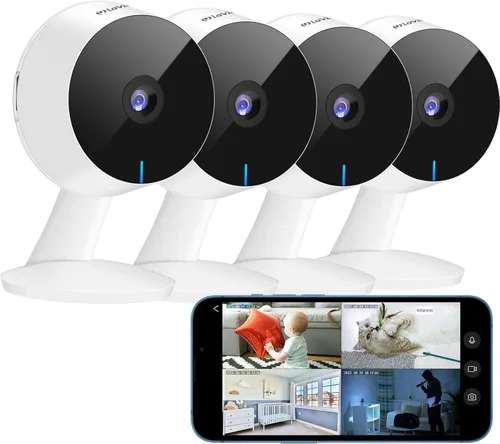 Miniatura 11 de LaView Cámaras de seguridad de 4 piezas, cámara de seguridad para el hogar para interiores, 1080P, cámaras Wi-Fi con cable para mascotas, detección