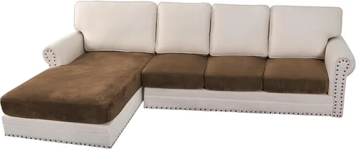 Miniatura 239 de H.VERSAILTEX - Funda de terciopelo elástica y afelpada para protección de cojines de sofá biplaza, silla o sofá, 2 piezas, tamaño grande, color gris