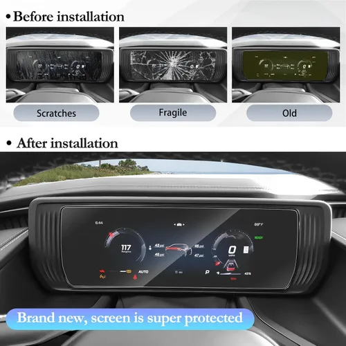 Miniatura 5 de SKTU 2 piezas para Dodge Charger 2024 2025 2026 Accesorios protectores de pantalla para Dodge Charger 2024 2025+ pantalla de tablero de 12.3