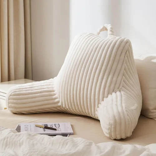 Miniatura 11 de Blissful Diary Almohada de lectura para sentarse en la cama, almohada de espalda de franela para adultos y niños, cojín de respaldo para sentarse