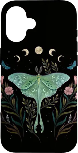 Miniatura 31 de Funda estética Witchy Luna Moth Flower Floral Moon Phases para iPhone 13