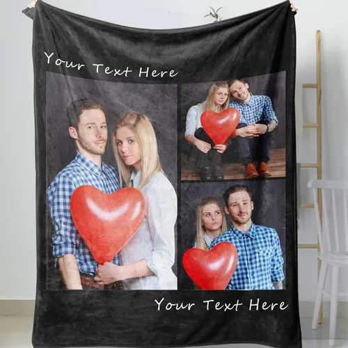Miniatura 12 de D-Story Manta personalizada con foto, entrega al día siguiente, hecha en EUA, Manta de collage personalizada, haz una manta personalizada