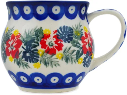 Miniatura 12 de Auténtica taza de burbujas de cerámica polaca de 13 onzas en diseño amarillo hecho a mano en Bolesławiec Polonia por Ceramika Bona + certificado