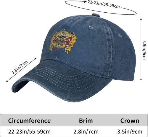 Miniatura 8 de Cowboy Hat Trendy Hats for Man and Women Djustable Four Season Outdoor Baseball Cap of Hell Skull with Angel Navy Blue