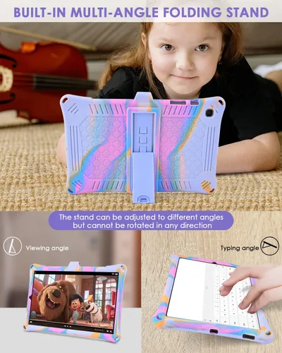 Miniatura 3 de DETUOSI Funda para Samsung Galaxy Tab S6 Lite de 10.4" 2024/2022/2020 con correa para el hombro, lápiz capacitivo, funda de silicona suave