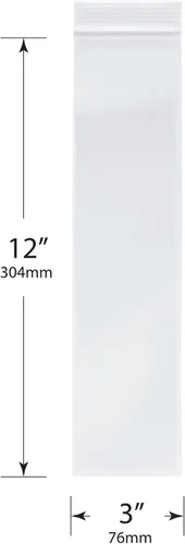 Miniatura 2 de Plymor - Bolsas de plástico con cierre reutilizables, 2 mil, 3 x 12 pulgadas, Transparente
