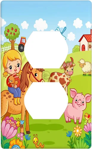 Miniatura 40 de Arctic Animals - Placa de interruptor de luz de 1 banda, lindo sello de dibujos animados, pingüino, oso polar, placa de pared individual basculante