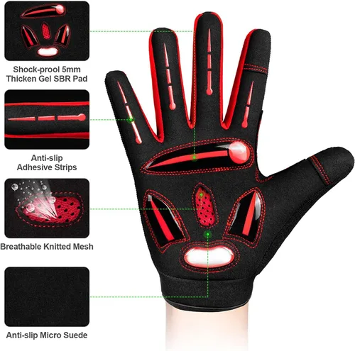Miniatura 2 de BIKINGMOREOK - Guantes de ciclismo para bicicleta de montaña, para hombre y mujer, permite el uso de pantallas táctiles, con acolchado de gel