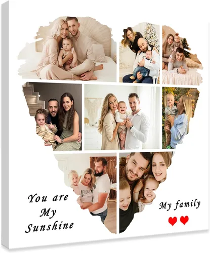 Miniatura 13 de DOARTDO Impresiones en lienzo personalizadas con tus fotos, collage personalizado de arte de pared para familia, boda, bebé, mascota, perro, marco 9