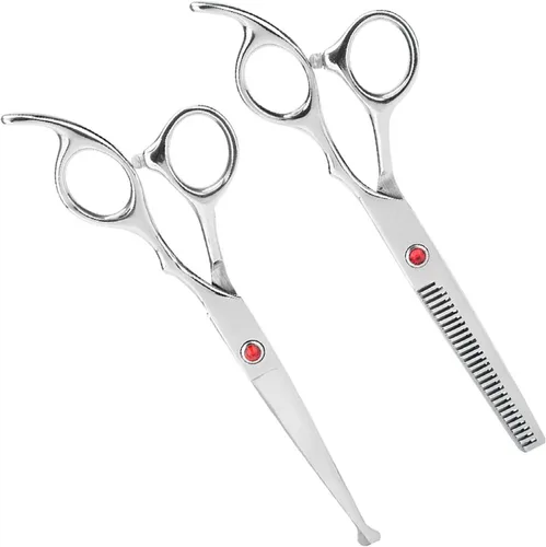 Miniatura 6 de Tijeras de peluquería, Tijeras de adelgazamiento de corte Conjunto de tijeras texturizantes para el cabello Salón de la Familia de Diente Plano